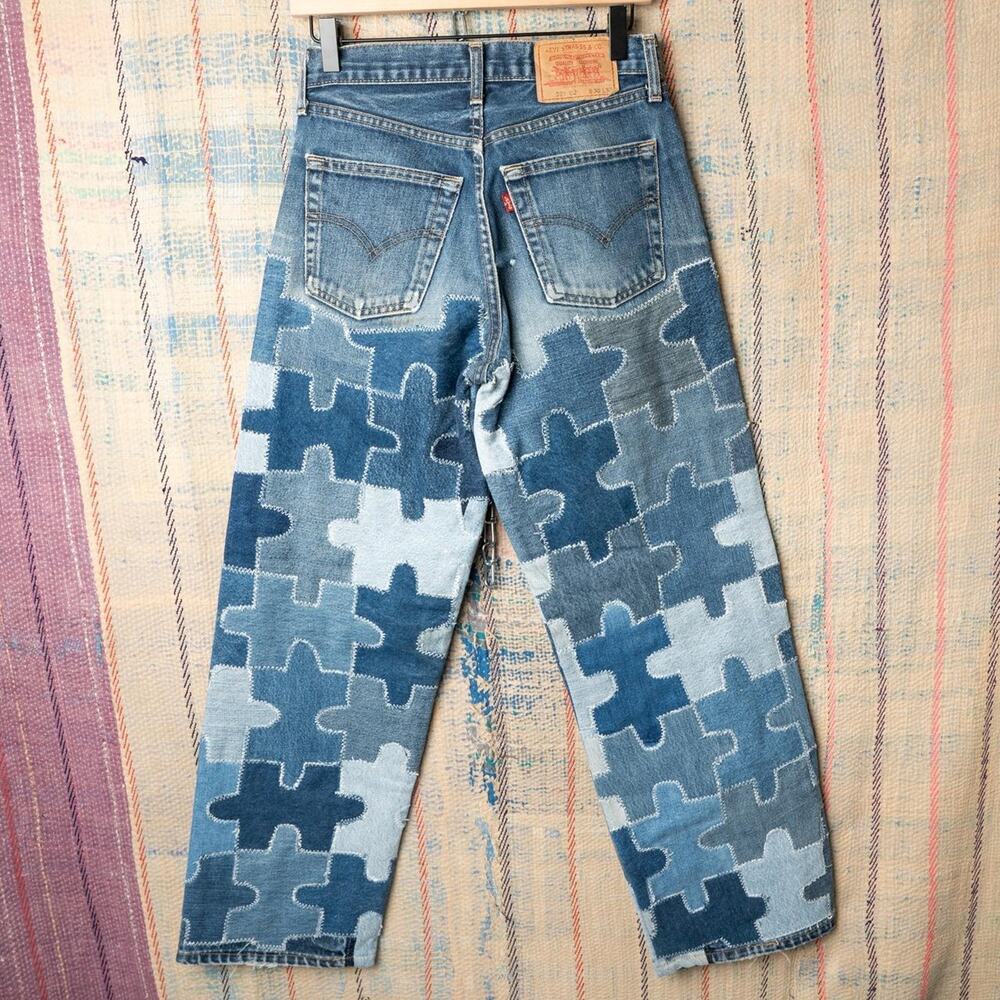 Custom levis patchwork jeans - Picture 2 of 5